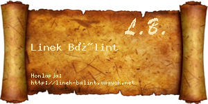Linek Bálint névjegykártya